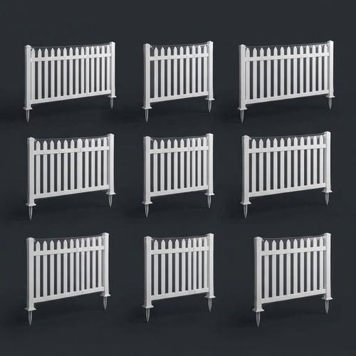 Vinyl Picket Fence Panels 84 x 36 in, White